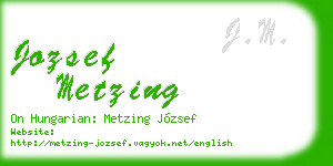 jozsef metzing business card